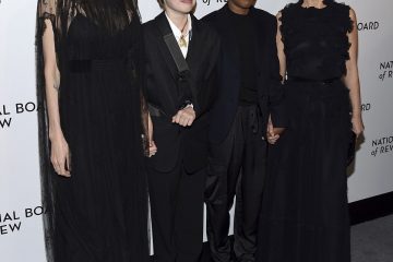 Angelina Jolie wears sheer black dress alongside Shiloh, 11, and Zahara, 13, at National Board of Review Awards Gala in New York